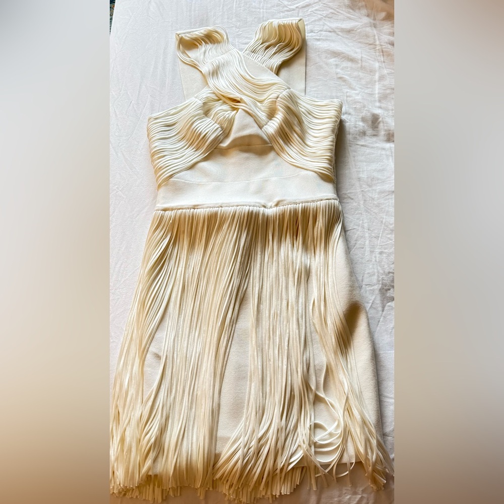 Herve Leger Ivory Textured Dress - Picture 3 of 4